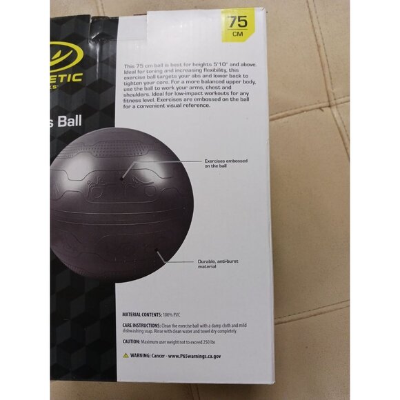 Athletic Works 75cm Anti Burst Exercise Yoga Ball W/Pump NEW - Picture 3 of 4